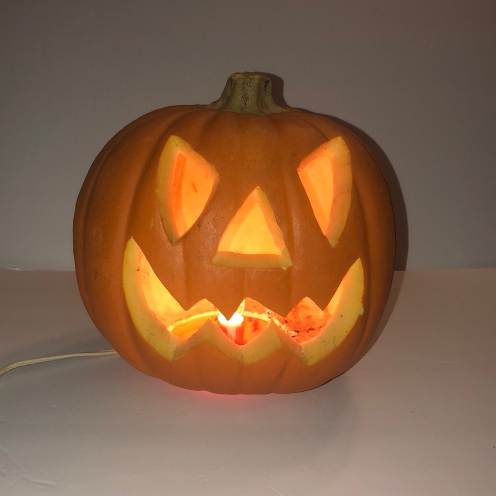 VTG Halloween Decor Gemmy Industries Foam Pumpkin Jack O Lantern Lighted - Picture 1 of 5